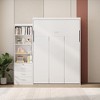 NicBex Full Size Murphy Bed Wooden Bed Frame Morden Hideaway Wall Bed with 1 Side Cabinet for Guest Room, White - 3 of 4
