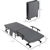 Yukimo 74.75" Dark Grey Portable Rollaway Bed, Folding Guest Bed with Adjustable Backrest and Wheels - 3 of 4