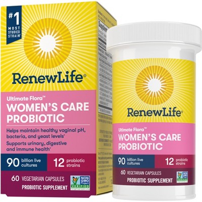 Renew Life Ultimate Flora Women's Care Probiotic, 90 Billion CFU, 60 Capsules
