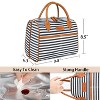 Women's Fashionable Insulated Lunch Bag with Leather Handle, Kids  Leakproof Lunch Cooler Tote, Reusable Lunch Box - Tirrinia - 3 of 4
