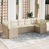 vidaXL 7 Piece Patio Sofa Set with Cushions Beige and Cream Poly Rattan - 2 of 4