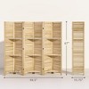 Aghana Digitals 5-Panel Paulownia Wood Room Divider with 3 Shelves, 67" Tall, Foldable Privacy - 4 of 4