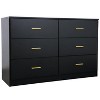 ORRD Modern Black 6-Drawer Dresser for Bedroom - Ample Storage Wide Chest of Drawers, Sturdy & Safe - 3 of 4