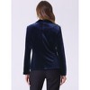 INSPIRE CHIC Women's Office Solid Shawl Collar Jetted Pockets One Button Velvet Blazer - 4 of 4
