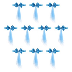 Unique Bargains Mesh Yarn Floating Chair Bands Decoration Stretch Satin Chair Sashes Bows - 1 of 4