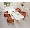 Set of 2 Upholstered Dining Chair Modern Accent Chair Comfy Side Chair Leisure Chair, Beige/Emerald/Gray/Black/Orange-ModernLuxe - 2 of 4