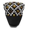 Slickblue Modern Black Ion Plated Stainless Steel Ring, Metallic Light Gold & Clear Crystal for Women, Sizes 5-10 - 4 of 4