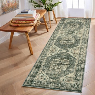 Vintage Rugs for Living Room Bedroom Floral Medallion Washable Area Rug