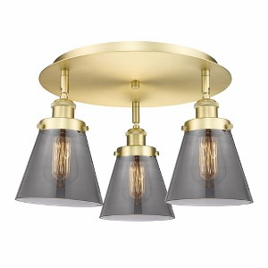 Cone - 3 Light Flush Mount In Art Deco Style-9.25 Inches Tall and 18 Inches Wide - 1 of 1