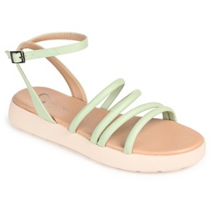 Journee Collection Womens Palomma Tru Comfort Foam Ankle Strap Flat Sandals Sage 10 - 1 of 4