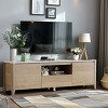 58 Inches Modern TV Stand, Led Lights Television Entertainment Center, Wood TV Stand Fit Up To 80 Inches TV-Cuddlewood - 3 of 4