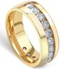 Pompeii3 1 1/2 Ct Mens Lab Created Diamond Wedding Ring Yellow Gold Anniversary Polish Band - 2 of 4