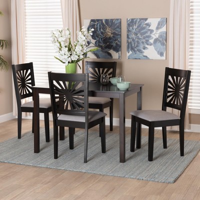 Baxton Studio Olympia Modern Fabric and Wood Dining Set