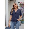 Clearlove Womens Summer Tops Waffle Front Knit Button Down Shirts Short Sleeve Casual Shacket Jacket Dressy Blouses - 3 of 4