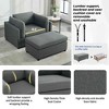 CAVINAS Linen Oversized Accent Chair with Two Lumbar Support Cushions and Ottoman,Upholstered Living Room Chairs,Reading Chairs for Living Room - 4 of 4
