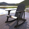 Kiawah Outdoor Patio Classic Acacia Wood Adirondack Rocking Chair -JONATHAN Y - 2 of 4