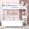 NicBex Twin over Full Bunk Bed with Desk Wooden Bed Frame with Wheels, Inclined Ladder and Guardrail for Bedroom, No Box Spring Required - 2 of 4