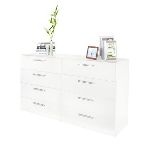 Karl Home 8-Drawer White Particle Board 47.24in. W Chest of Drawer - 1 of 4