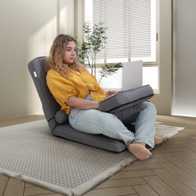 Sevobal Sofas Convertible Sofa Bed for Home Living Room Bedroom, Foldable Sofa with Adjustable Angles, Pillow, Gray, 25.2“*18.5”*26.77"