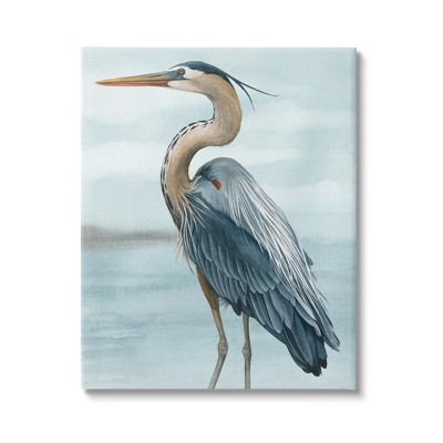 Stupell Industries Heron Bird On Beach Canvas Wall Art, 30 X 40