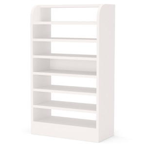 Lirago White Particle Board 8-Tier Shoe Rack 25.6x11.8x47.2 Inch Compact Storage Cabinet - 1 of 4