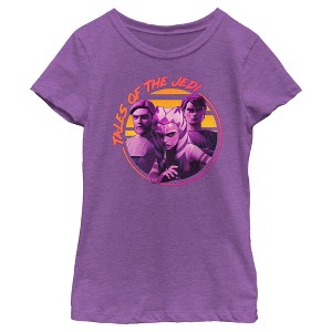 Girl's Star Wars: Tales of the Jedi Distressed Obi-Wan Ahsoka and Anakin T-Shirt - 1 of 4