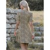 INSPIRE CHIC Women's Leopard Print Summer Crew Neck Short Sleeve Casual A-Line Mini Dresses - 3 of 4