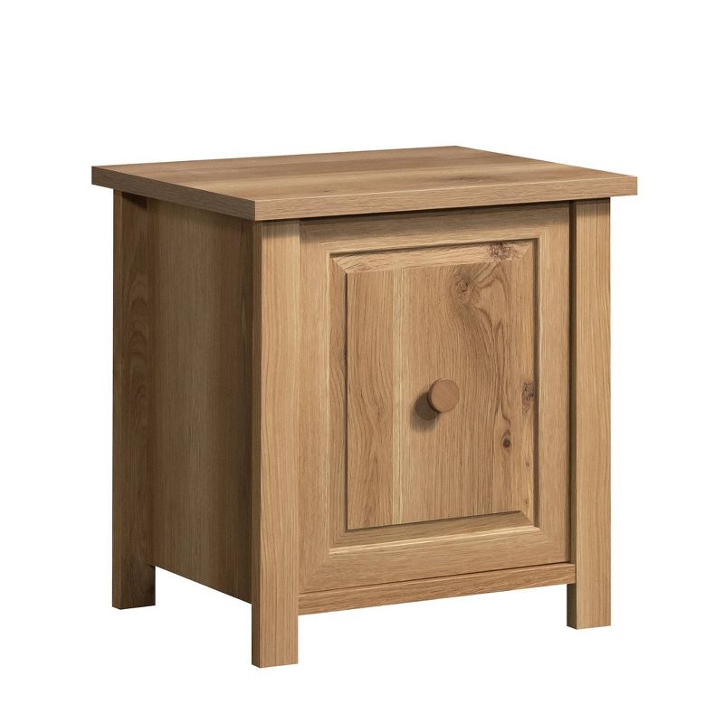 Timber Oak Farmhouse Engineered Wood Nightstand with Reversible Door