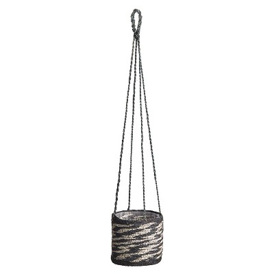 Plum & Post 7.75" Naledi Jute Decorative Hanging Plant Floral Flowers Greenery Basket