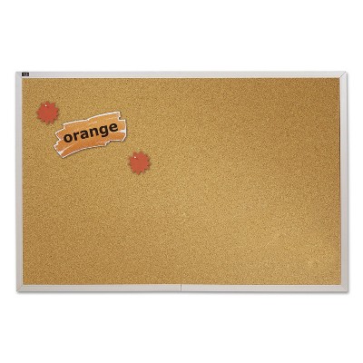 Quartet Natural Cork Bulletin Board 96 x 48 Anodized Aluminum Frame ECKA408
