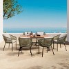 7 Pieces Patio Dining Set,Garden Furniture Rectangular Wood Dining Table and Rope Back Upholstered Chairs,Outdoor Garden Dining Set-Coolbibila - 2 of 4