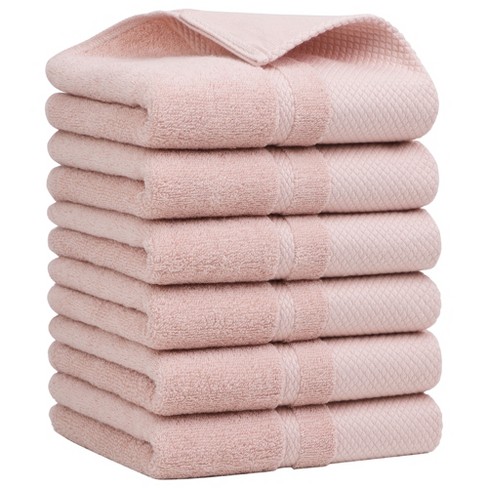 Piccocasa Hand Towel Set Soft 100% Combed Cotton Luxury Towels Highly  Absorbent Bath Towel Misty Rose 6pcs : Target