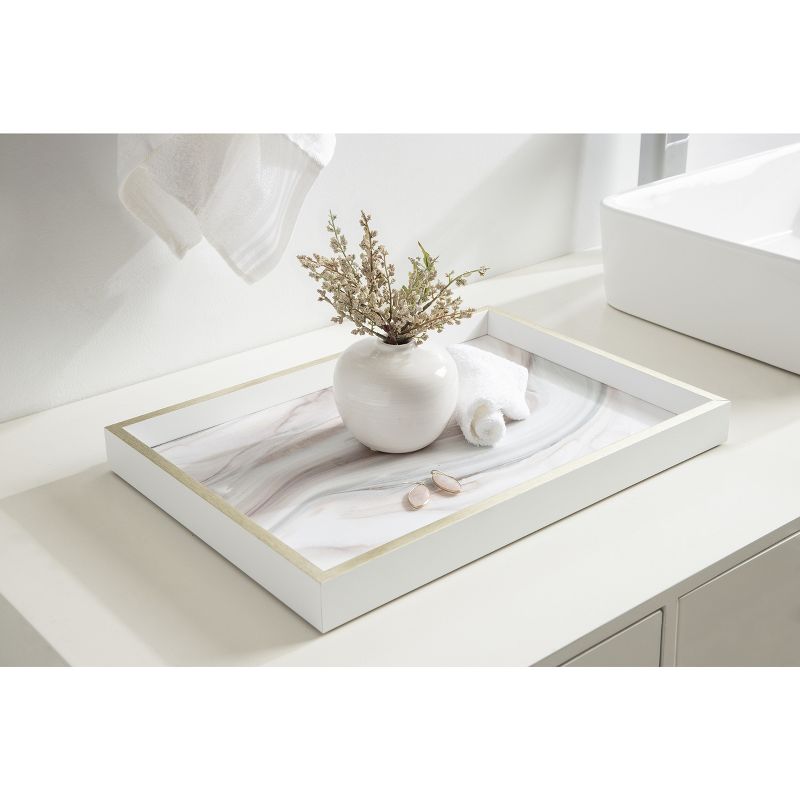 Amanti Art Marble Water Decorative Wood Ottoman/Coffee Table Tray 13x19 Inch, 3 of 7