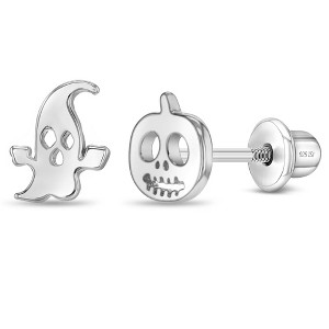 Girls' Ghostly Pals Screw Back Sterling Silver Earrings - In Season Jewelry - 1 of 4