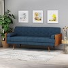 NicBex 3 Seater Sofa with Tufted Button Back and Seat Comfy Upholstered Couch with Wood Decoration for Living Room,Navy - 4 of 4