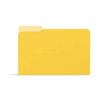 MyOfficeInnovations Colored Top-Tab File Folders 3 Tab Yellow Letter Size 100/Pack 224535