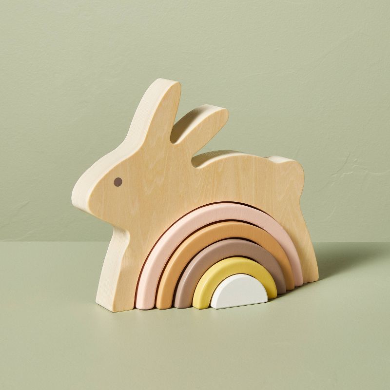 Toy Easter Bunny Wooden Block Stacker - Hearth &#38; Hand&#8482; with Magnolia, 1 of 9