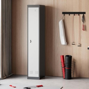 71" Heavy Duty Metal Locker,Slim 1-Door w/Hanging Rod & Shelf,Ventilated, Secure & Rust Resistant for Office,School,Gym - 1 of 4