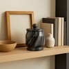 Decorative Carved Marble Jar with Lid for Living Room Decor - Contemporary Home Accent for Room, Office, and Table - Gray & White - 2 of 4