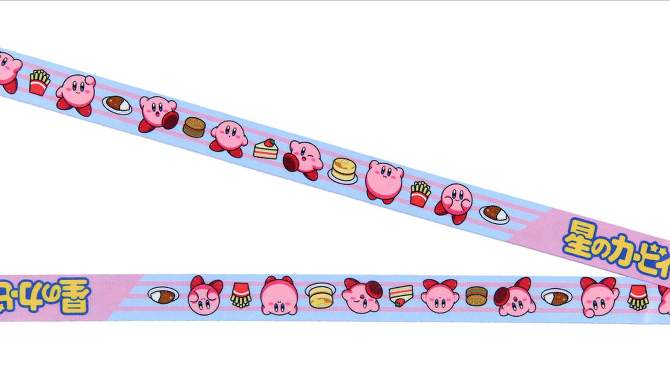 Kirby Pink Hero Reversible ID Lanyard Badge Holder With Rubber Kirby Charm Multicoloured, 2 of 7, play video