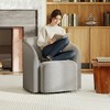 Green Swivel Barrel Accent Chair, Upholstered 360° Rotating Armchair for Living Room, Bedroom, Office, or Waiting Area – No Assembly Needed - 3 of 4