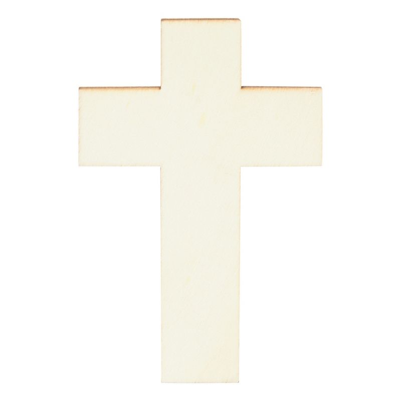 Juvale 100 Pack Unfinished Wooden Crosses for Crafts, Wood Cross Bulk for Church, First Communion, Sunday School (4 x 3 In), 5 of 10