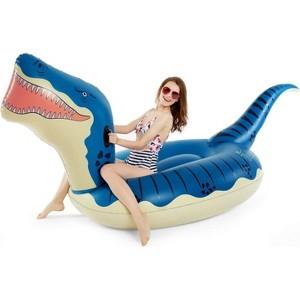 Jasonwell Inflatable Dinosaur Pool Float 124'' Giant Tyrannosaurus Rex for Kids & Adults, Summer Ride-on Party Raft Lounge Toy - 1 of 4