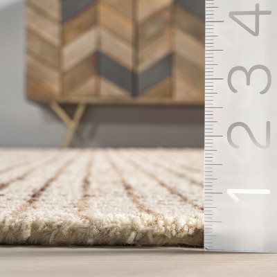 Melrose Cream and Brown Hand-Tufted Wool Runner Rug