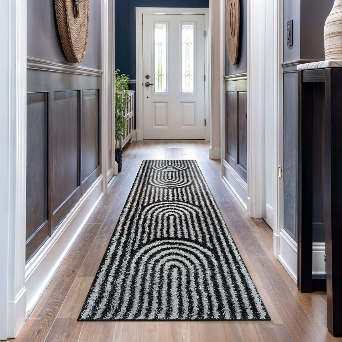 World Rug Gallery Abstract Arch Shag Rug – Medium Pile, Durable & Easy to Clean – Anthracite Dark Gray - thumbnail 10