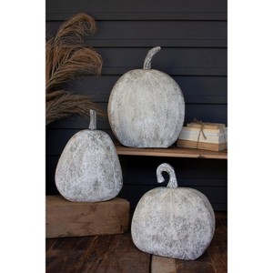 Metal Pumpkins Set of Three Rustic Harvest Display by Kalalou - 1 of 4