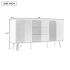 Modern Geometric Sideboard Cabinet with Metal Legs, 3 Drawers & 2 Cabinets for Study/Entryway/Living Room, Black - ModernLuxe - 3 of 4