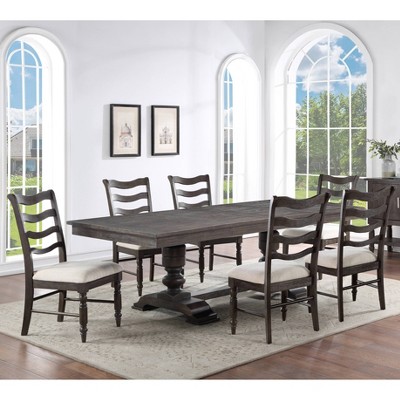 7pc Hutchins Dining Set Washed Espresso - Steve Silver Co.