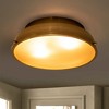 Rennnsan Caerel 14"W 2-Light Drum Frosted Glass Modern Dimmable Flush Mount in Gold - 4 of 4