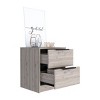 INFURNIC Nightstands End Table Side Table with Two Drawers and Metal Handles smooth drawer sliders, Gray, 16.1"*14.2"*18.8" - 3 of 4